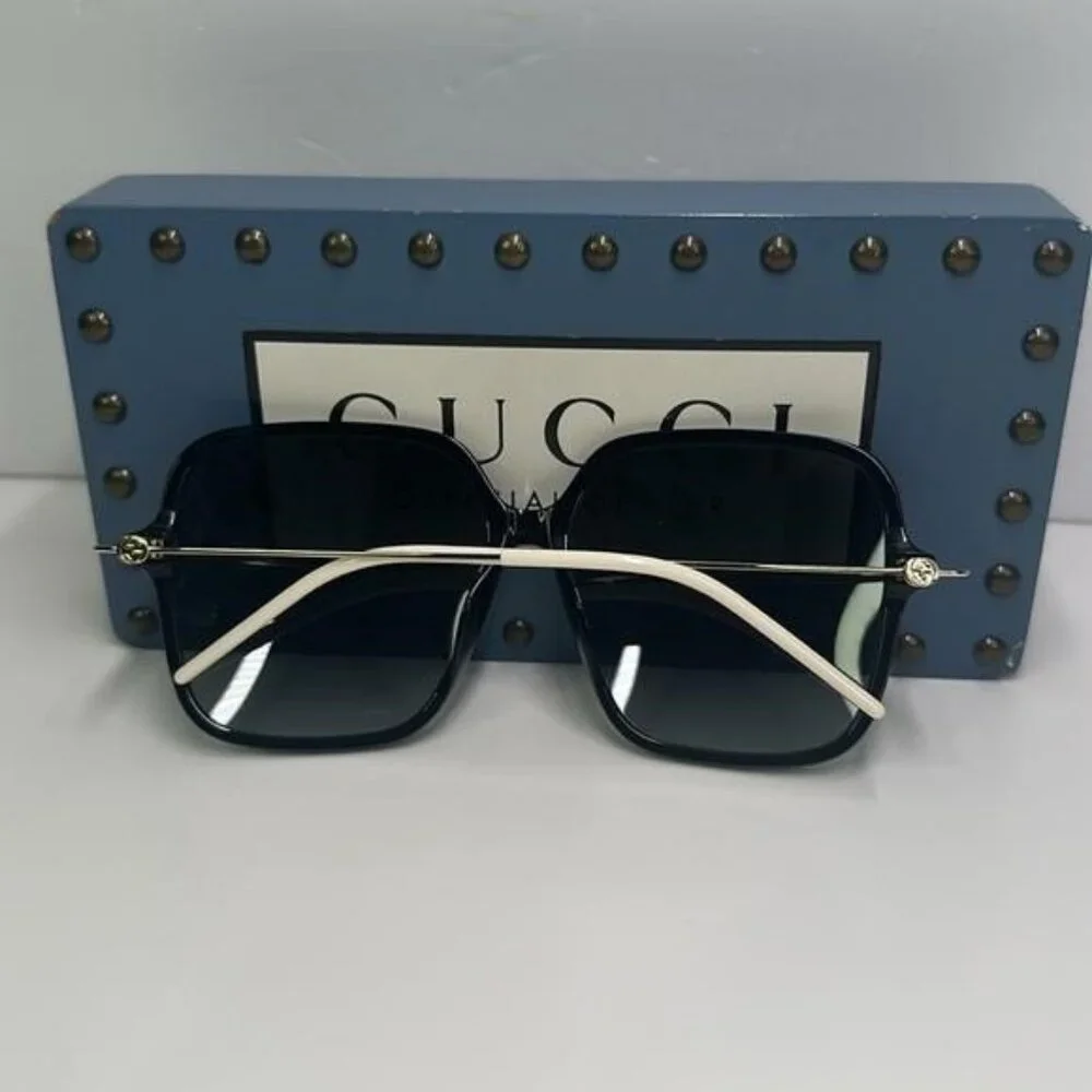💯- New Authentic Gucci Grey Butterfly Ladies Sunglasses GG1267SA 001 60